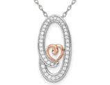 1/6 Carat (ctw) Diamond Circle Heart Pendant Necklace in 14K White Gold with Chain